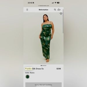 Reformation Frankie Silk Dress